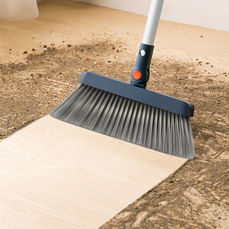 Hot sale household long handle easy to disassemble aluminum broom and dustpan set can be automatically dumped garbage