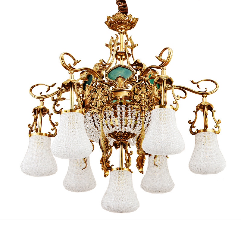 antique european palace gorgeous CE luxury brass crystal chandeliers and copper pendant lamp bronze ceiling lighting lights