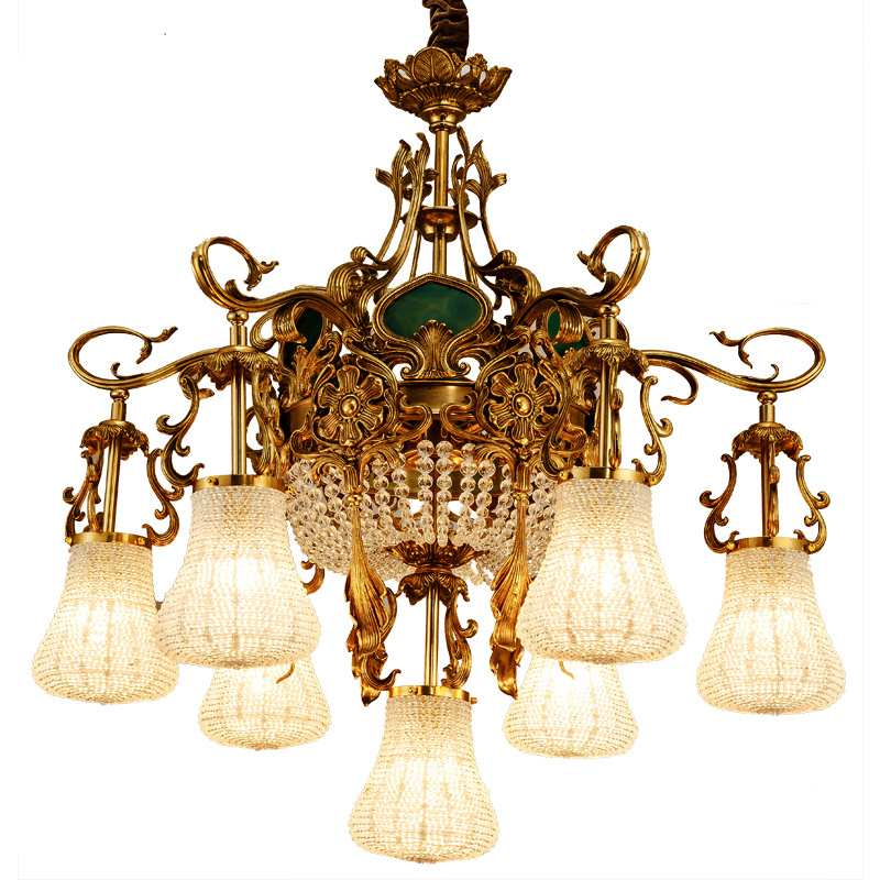 antique european palace gorgeous CE luxury brass crystal chandeliers and copper pendant lamp bronze ceiling lighting lights