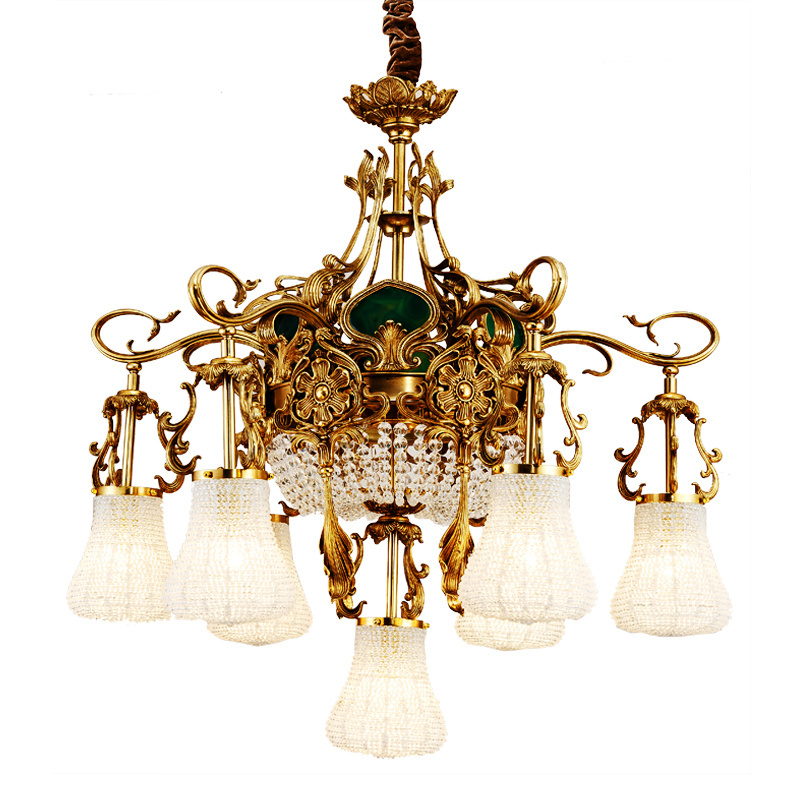 antique european palace gorgeous CE luxury brass crystal chandeliers and copper pendant lamp bronze ceiling lighting lights