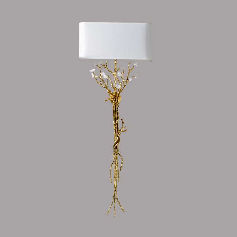 Home Hotel Villa Decorative Forest Light Wall Sconce Led Tree Twig Branch Lighting with Crystal Wall Lamp Bronze Clear Glass E14