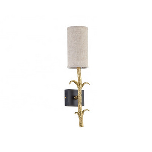 Post-modern Wall Sconce Light Fixture Led Wall Lamp with Fabric Cloth Furniture Brass Lampshade Home E14 Gold and Black 50000