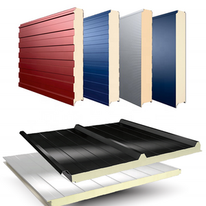 Color steel corrugated insulated PIR/PUR/rock wool/EPS sandwich panel for roof and wall of cold room/warehouse