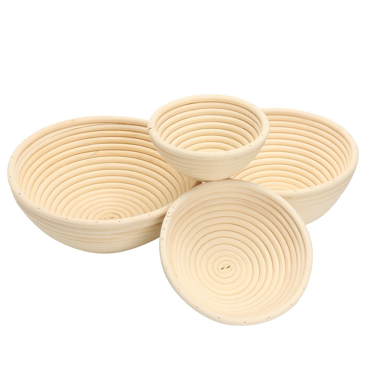 Kitchen tools handmade rattan proofing baskets biodegradable non-toxic rattan bread basket with cover