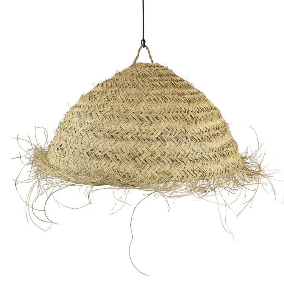 Round nordic seagrass pendant light with tassels handmade bohemian seagrass chandelier for living rooms