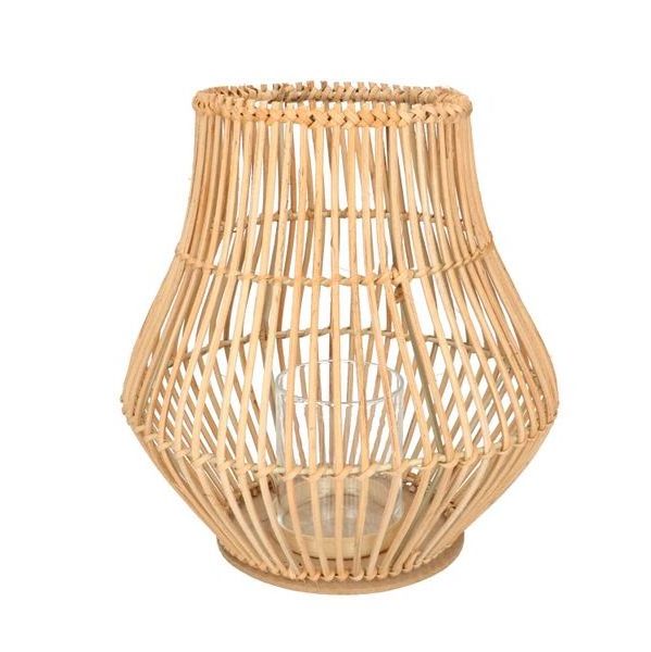 Low cost product in bulks loose weave rattan lamps lanterns handwoven rustic boho candle lantern decor