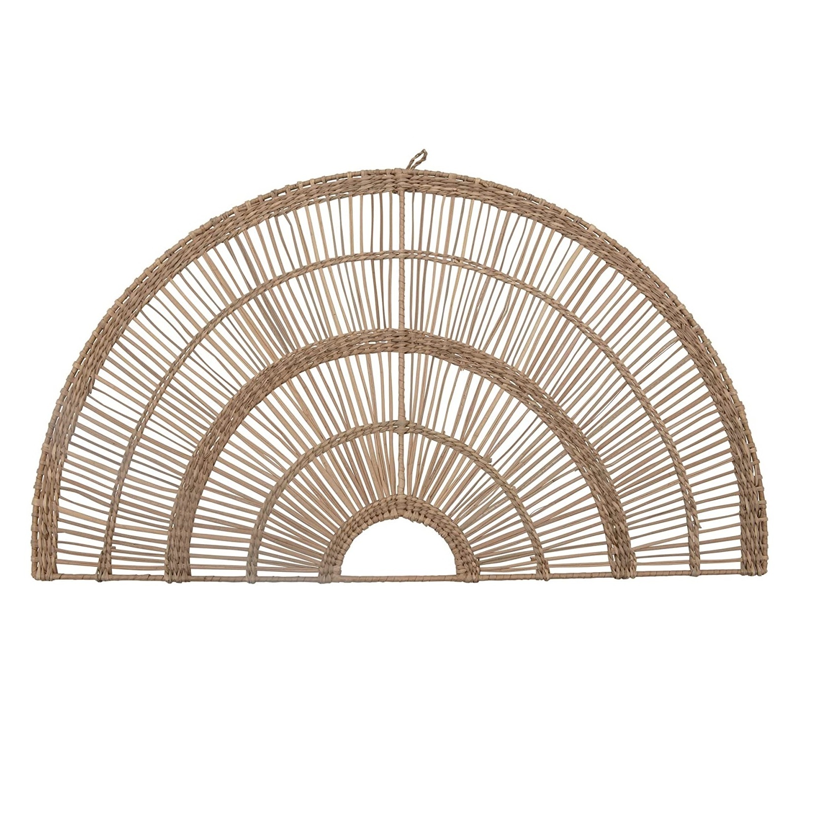 Half-circle handmade rustic nordic indoor bamboo hanging wall decor bamboo bohemian wall decor