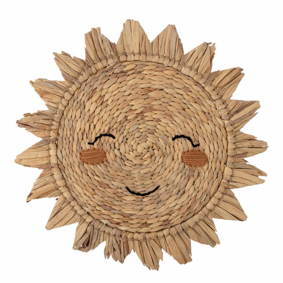 Cute themes baby sun shape water hyacinth living room wall decor basket wall designs home decoration