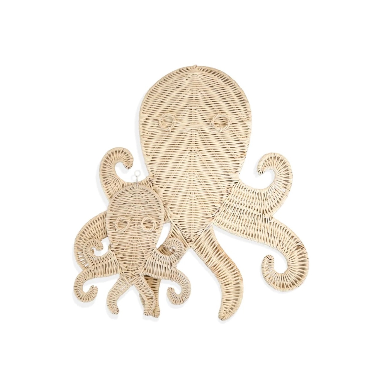 Squid animal theme rattan baby bedroom wall decoration non-toxic natural rattan wall designs home decoration