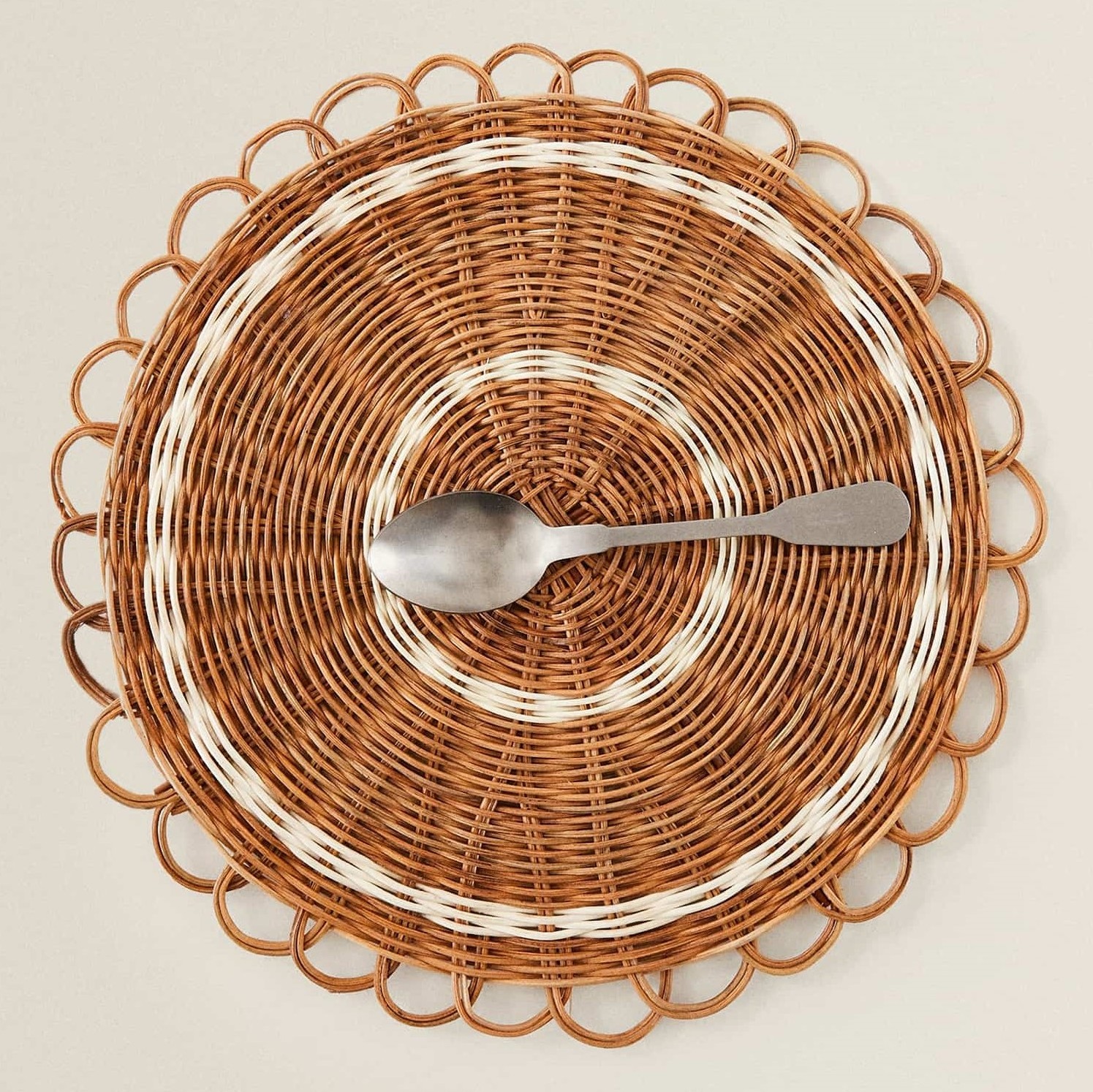 Handcrafted sustainable rustic rattan charger plates natural eco-friendly rattan round placemat