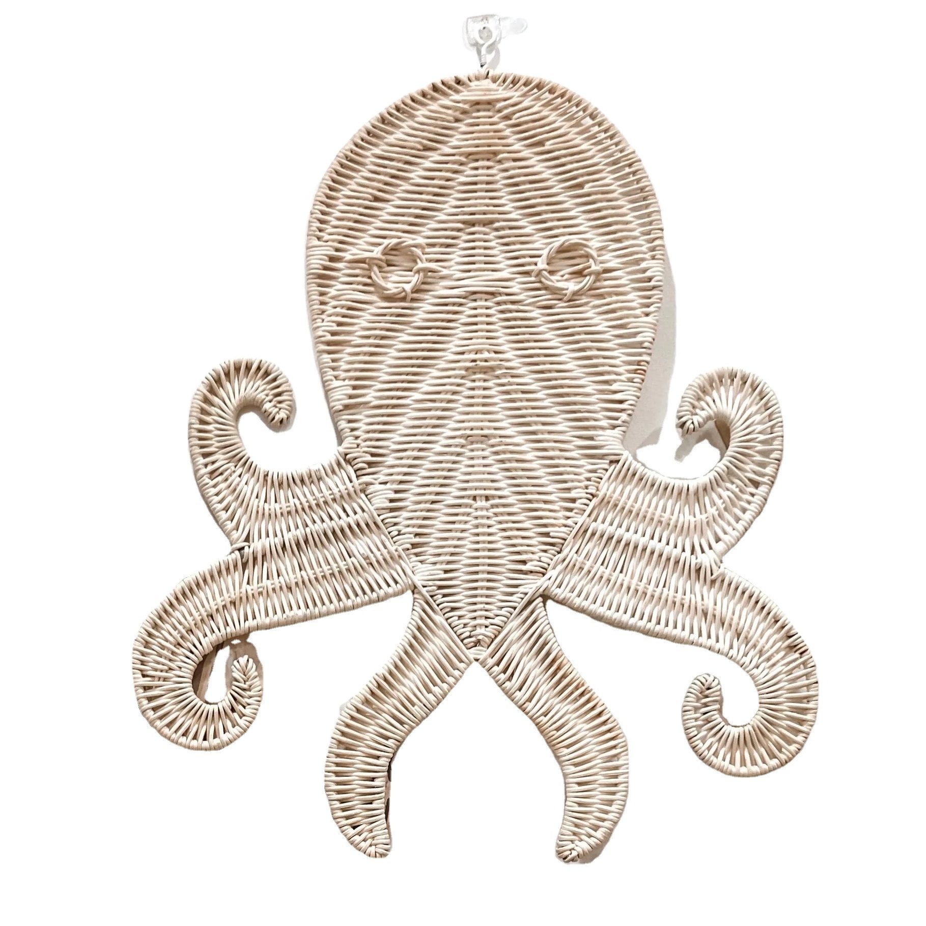 Squid animal theme rattan baby bedroom wall decoration non-toxic natural rattan wall designs home decoration