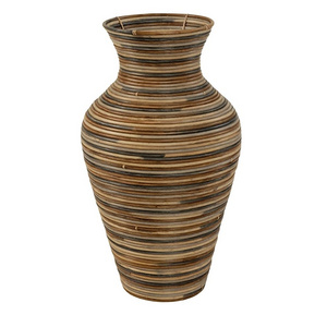 Centerpieces bohemian big rattan floor vase dark color modern basic vase for indoor living room table decor