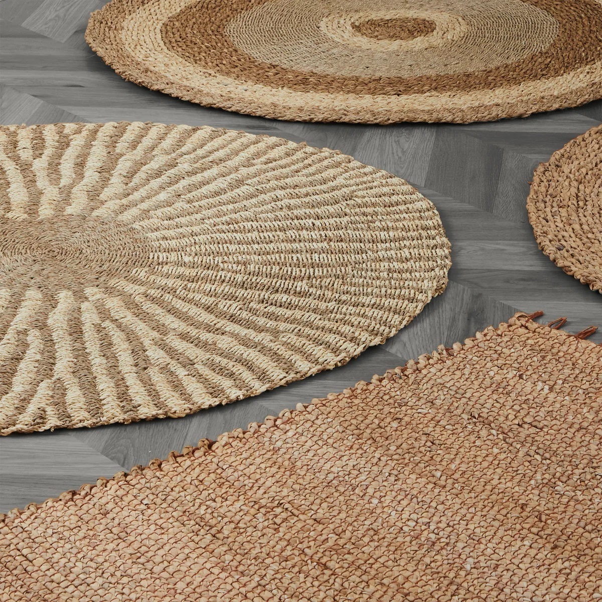 Wholesale round basic non-slip reversible seagrass cotton woven rugs seagrass custom handmade rug indoor