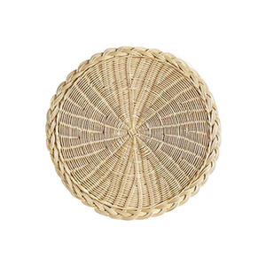 Plates sets dinnerware kitchen art decor beige rattan charger plate natural rattan placemat woven