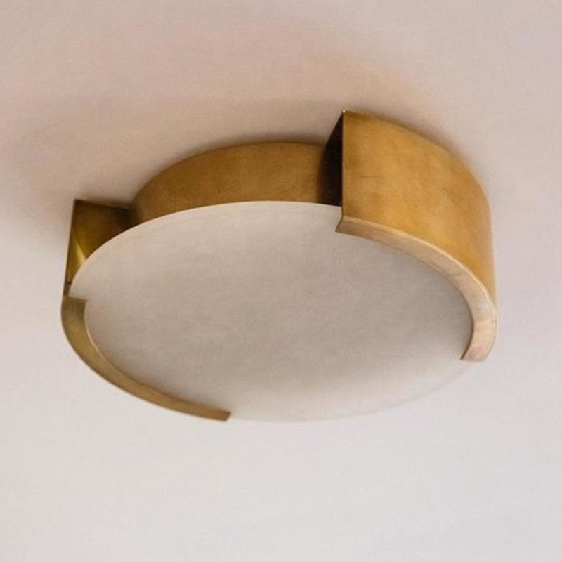 Modern minimalist brass round indoor with led lights home lucite corridor recessed ceiling light