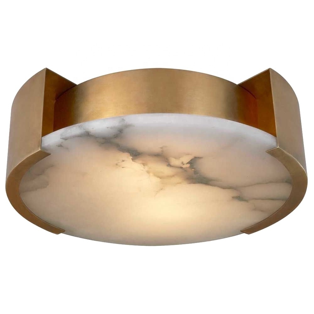 Modern minimalist brass round indoor with led lights home lucite corridor recessed ceiling light