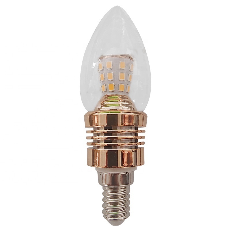 LED candle bulb 5W energy-saving lighting pull tail bulb E27 E14E 85v240v bulb warm light source