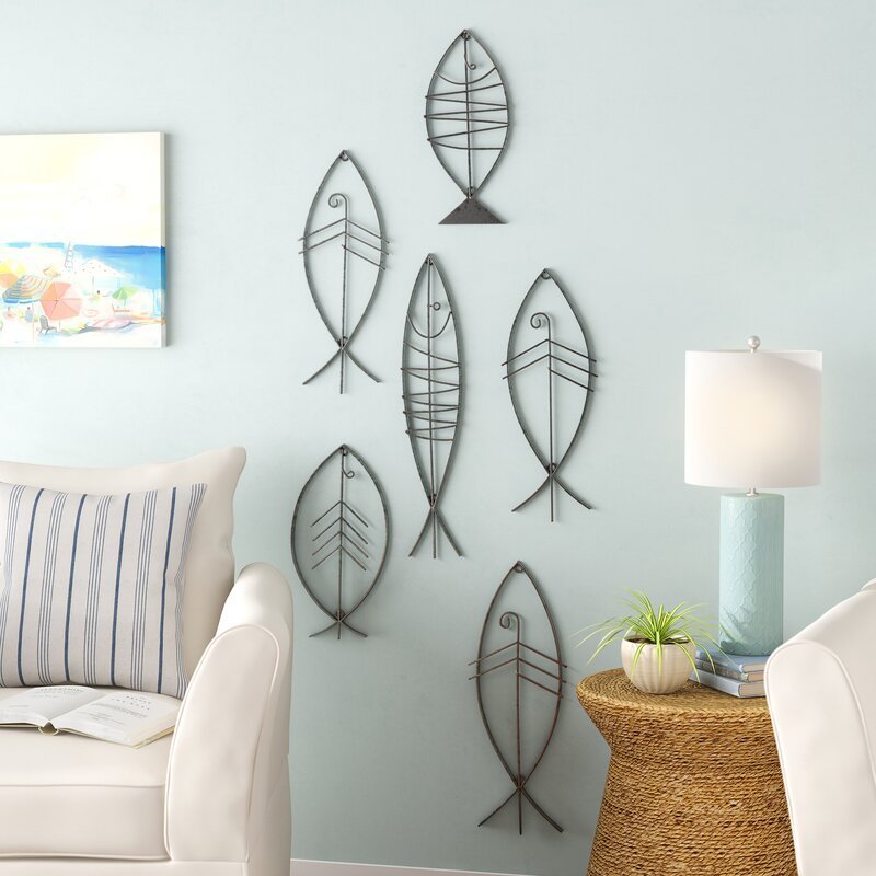 For Sale 6 Piece Coastal Metal Wall Decor Set Metal Home Decor Interior Home Decor In Wholesale Prices