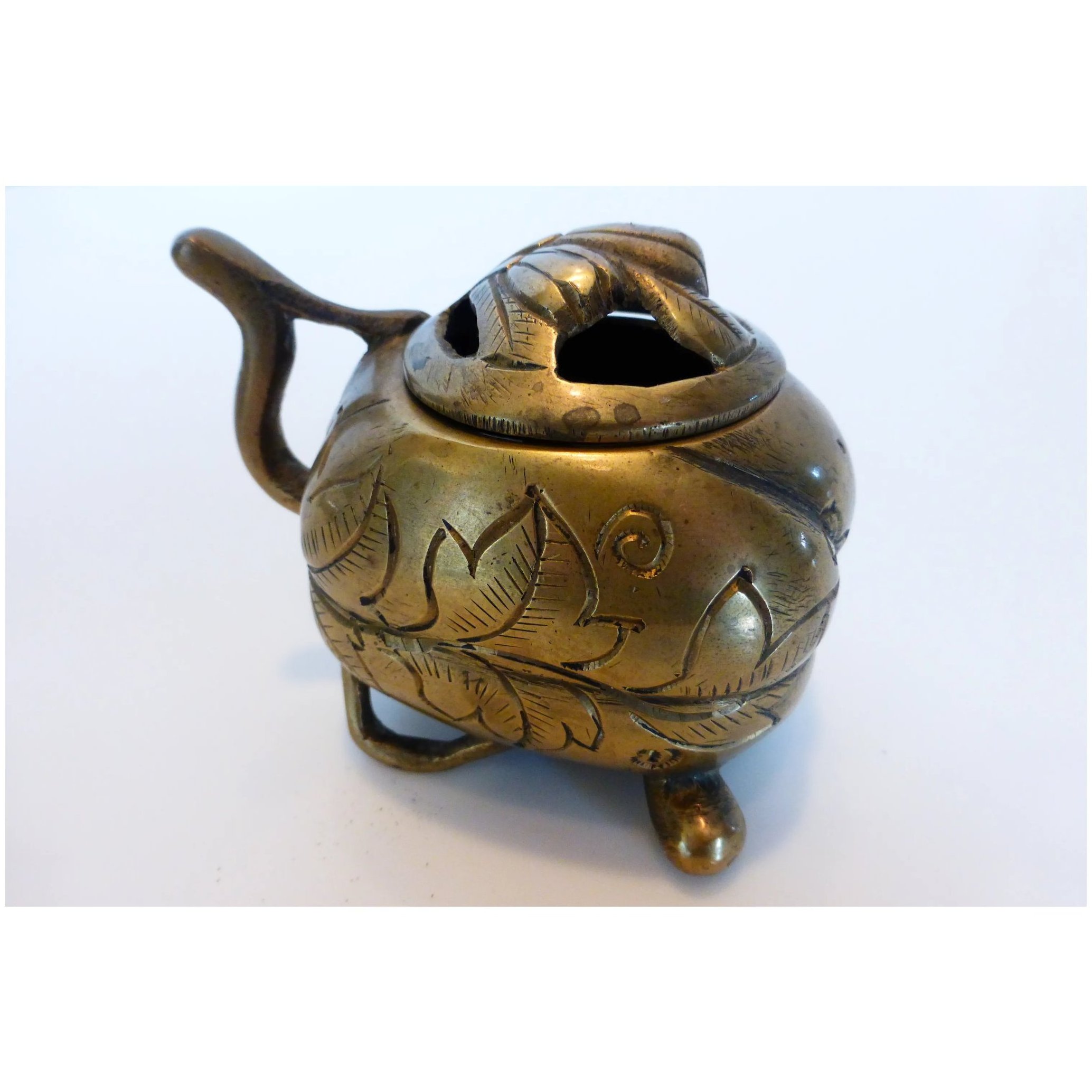 Antique Brass Melon Shape Incense Burner