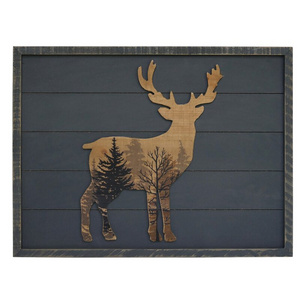 For Sale Forest Deer Wood Wall Decor  Metal Home Decor Interior Home Decor In Wholesale Prices