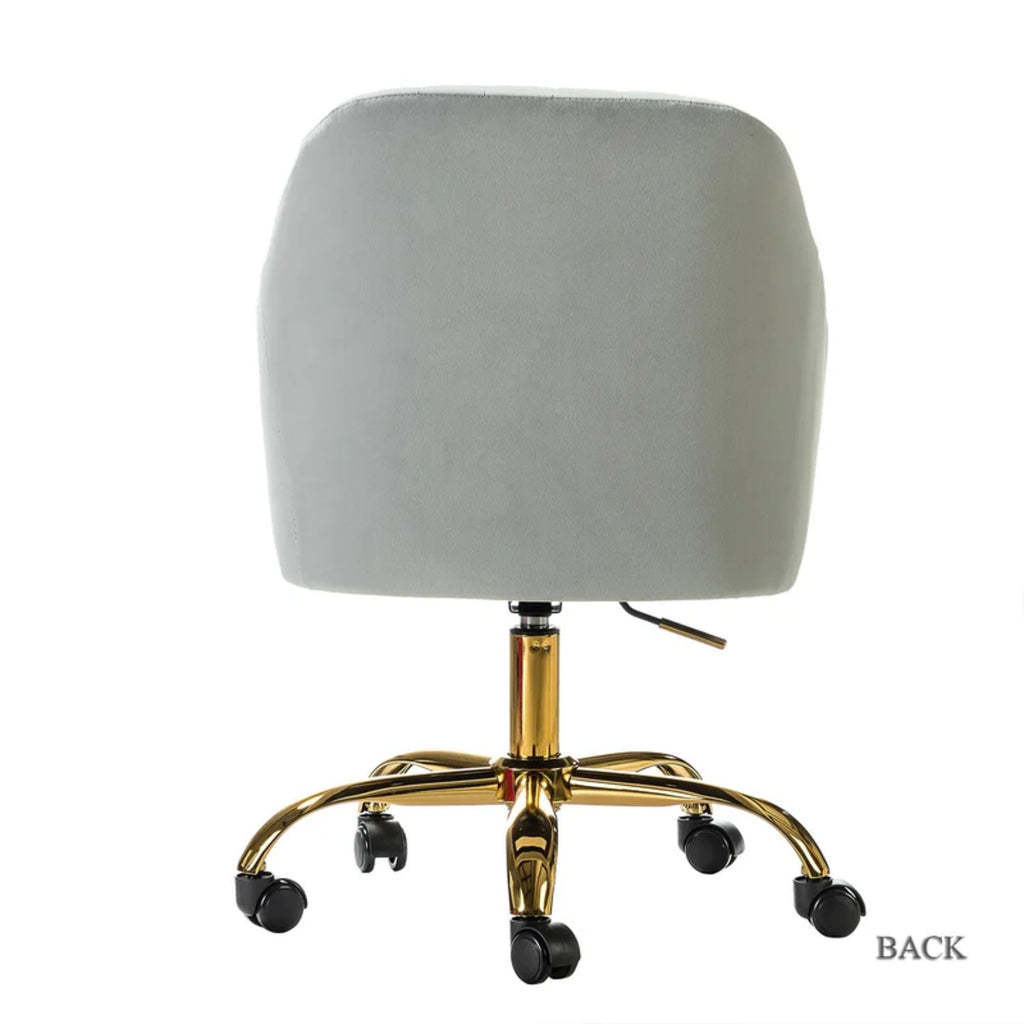 Refined White Tufted Velvet Armchair With Golden Legs