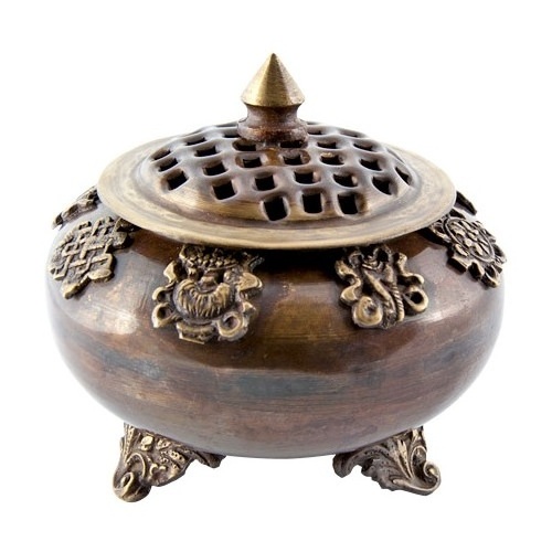 Antique Brass Melon Shape Incense Burner