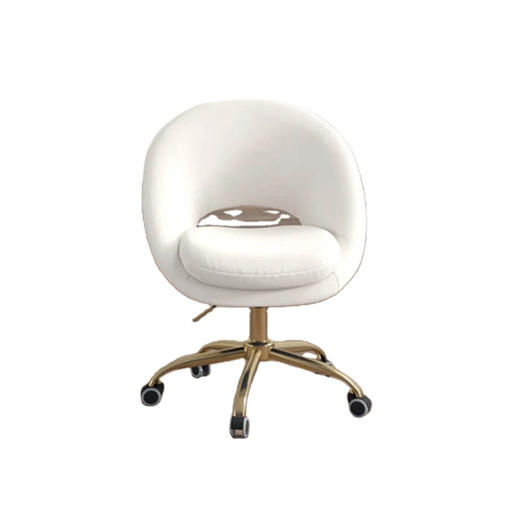 White Comfy Rounded Back Velvet Swivel Chair For Dinning Room Living Room And Office Chair In Wholesale Prices