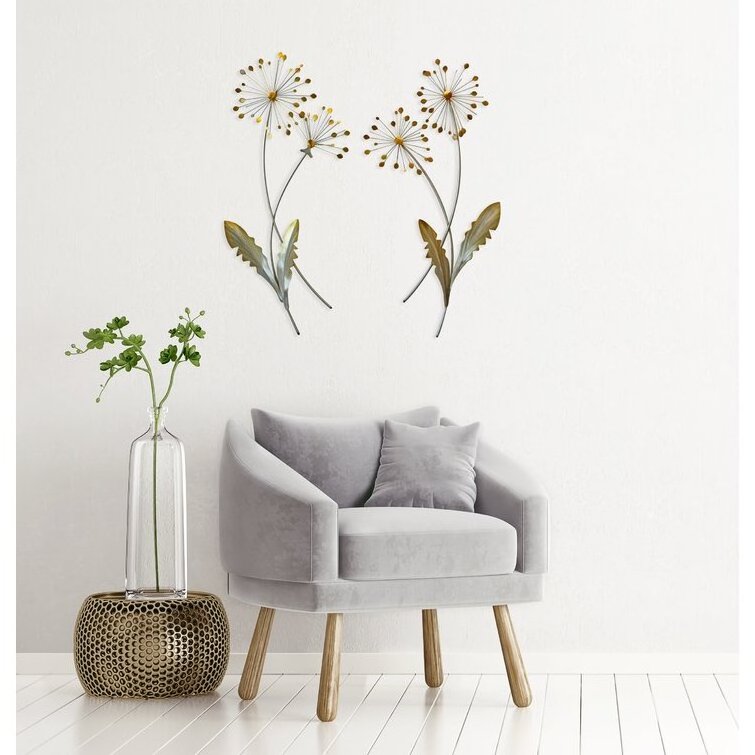 For Sale 2 Piece Dandelion Wall Decor Set Metal Home Decor Interior Home Decor In Wholesale Prices