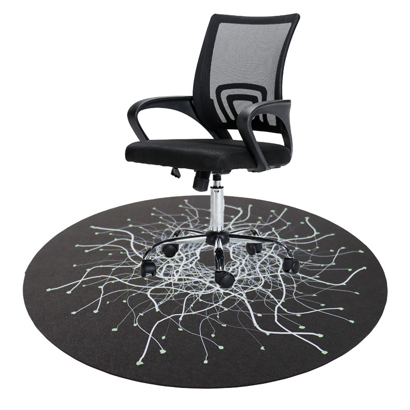 2021 New Design BPA Free Round shape Pattern Printing Hardwood Floor Carpet Mat Gaming Office Chair Mats