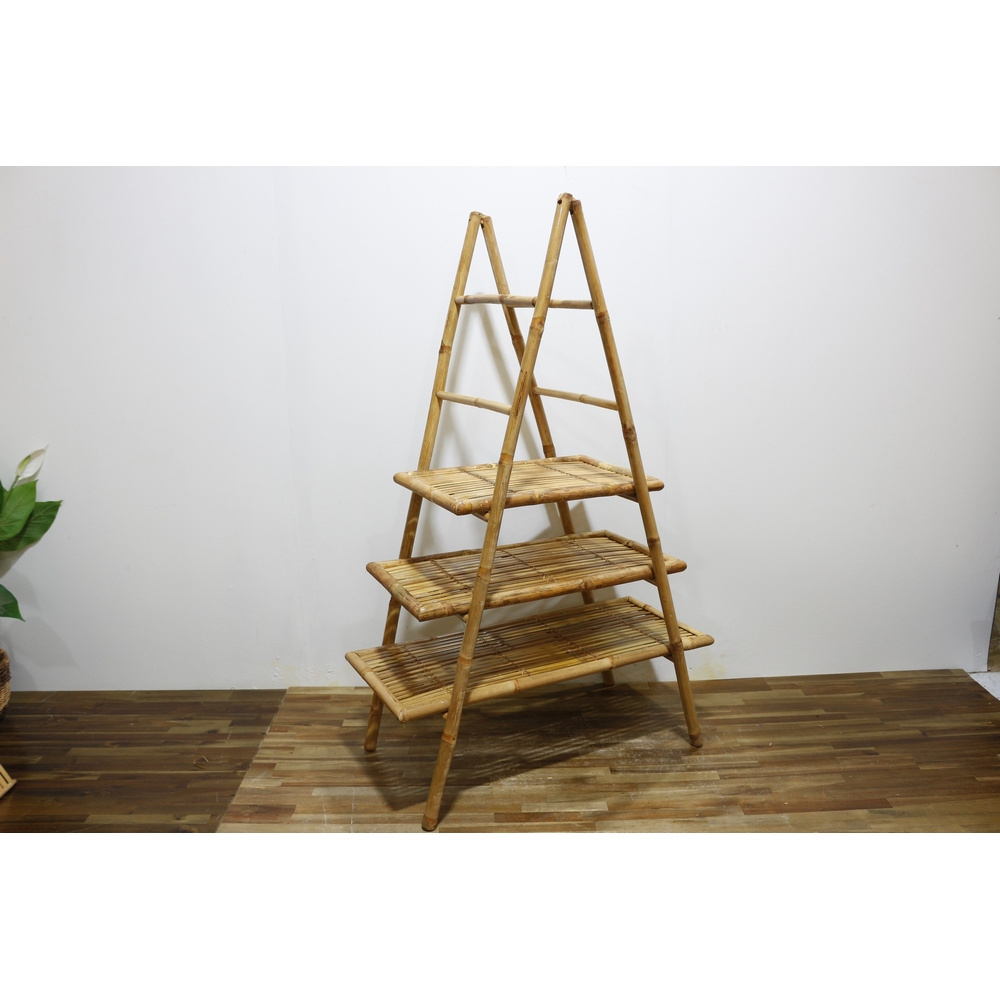 OEM Bamboo shelves Custom tier stand display stand home shelf storage rack bamboo shelf for decorate