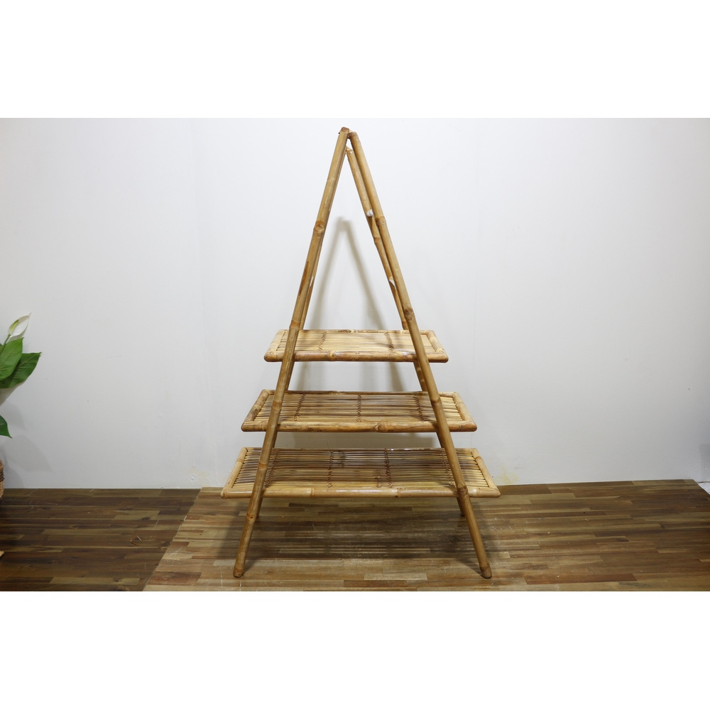 OEM Bamboo shelves Custom tier stand display stand home shelf storage rack bamboo shelf for decorate