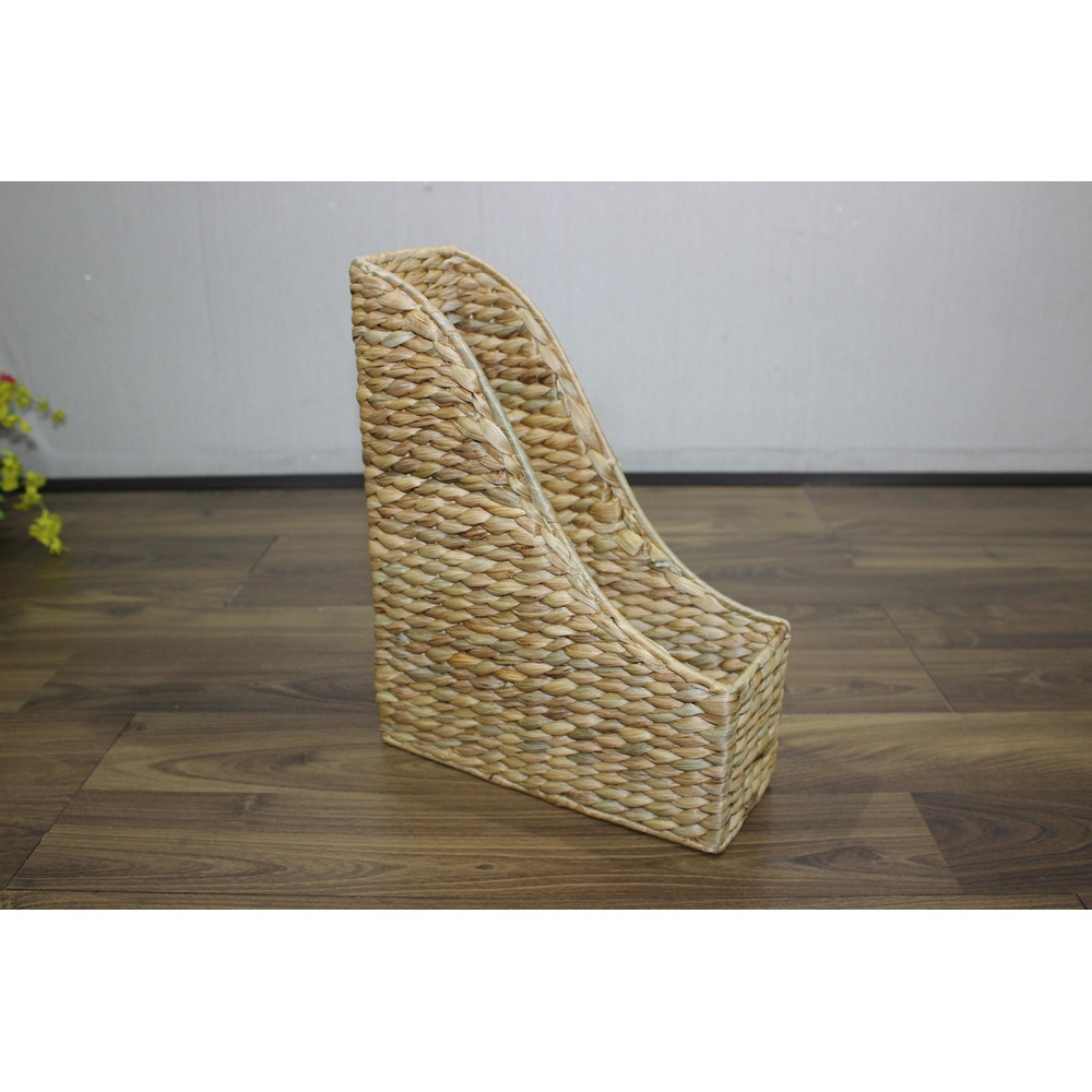 Beautiful Handmade Wholesale Water Hyacinth Magazine Rack Magazine Storage Book Storage Home Aesthetic Decoration