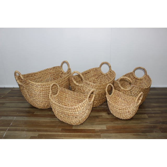 OEM Handicraft Product Eco-friendly Handwoven Seagrass Basket New Design Storage Basket Wholesale