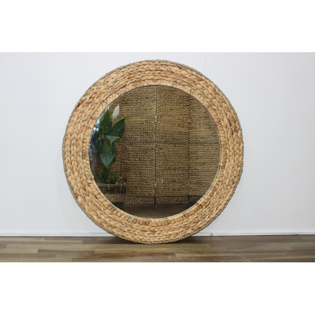 Hot trend Home Bathroom Bedroom Living Room Mirror Wall Decor Mirror 100% handmade natural material round shape