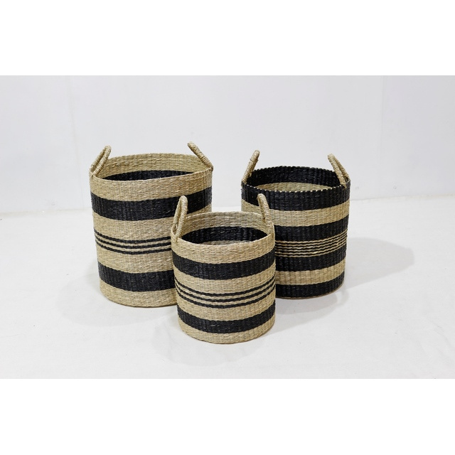 Best Selling Water Hyacinth Corner Laundry Basket Handwoven 100% Natural High Quality Storage Basket