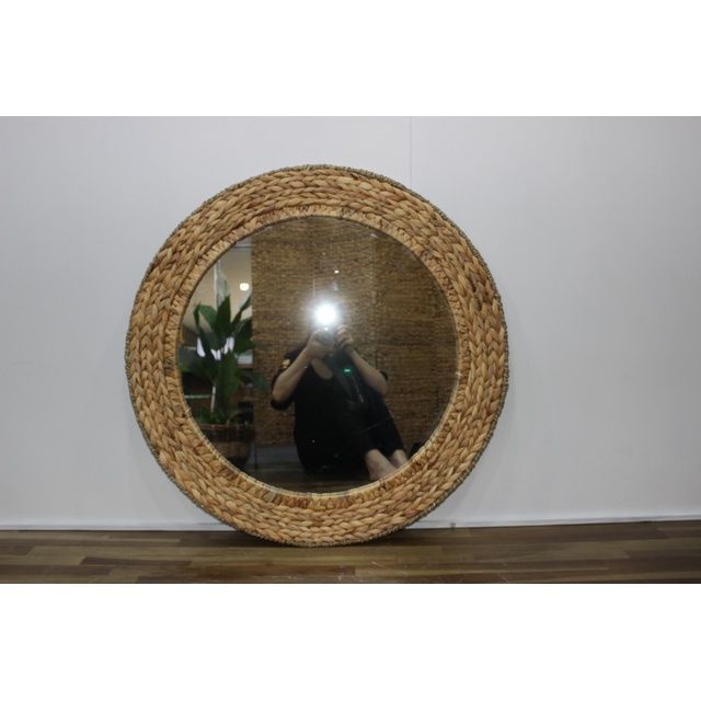 Hot trend Home Bathroom Bedroom Living Room Mirror Wall Decor Mirror 100% handmade natural material round shape