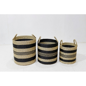 Best Selling Water Hyacinth Corner Laundry Basket Handwoven 100% Natural High Quality Storage Basket