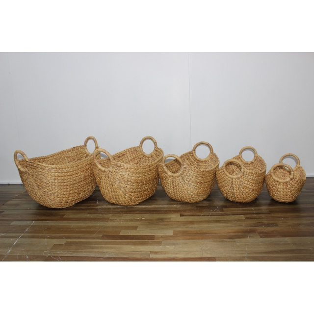 OEM Handicraft Product Eco-friendly Handwoven Seagrass Basket New Design Storage Basket Wholesale