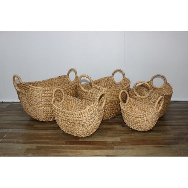 OEM Handicraft Product Eco-friendly Handwoven Seagrass Basket New Design Storage Basket Wholesale