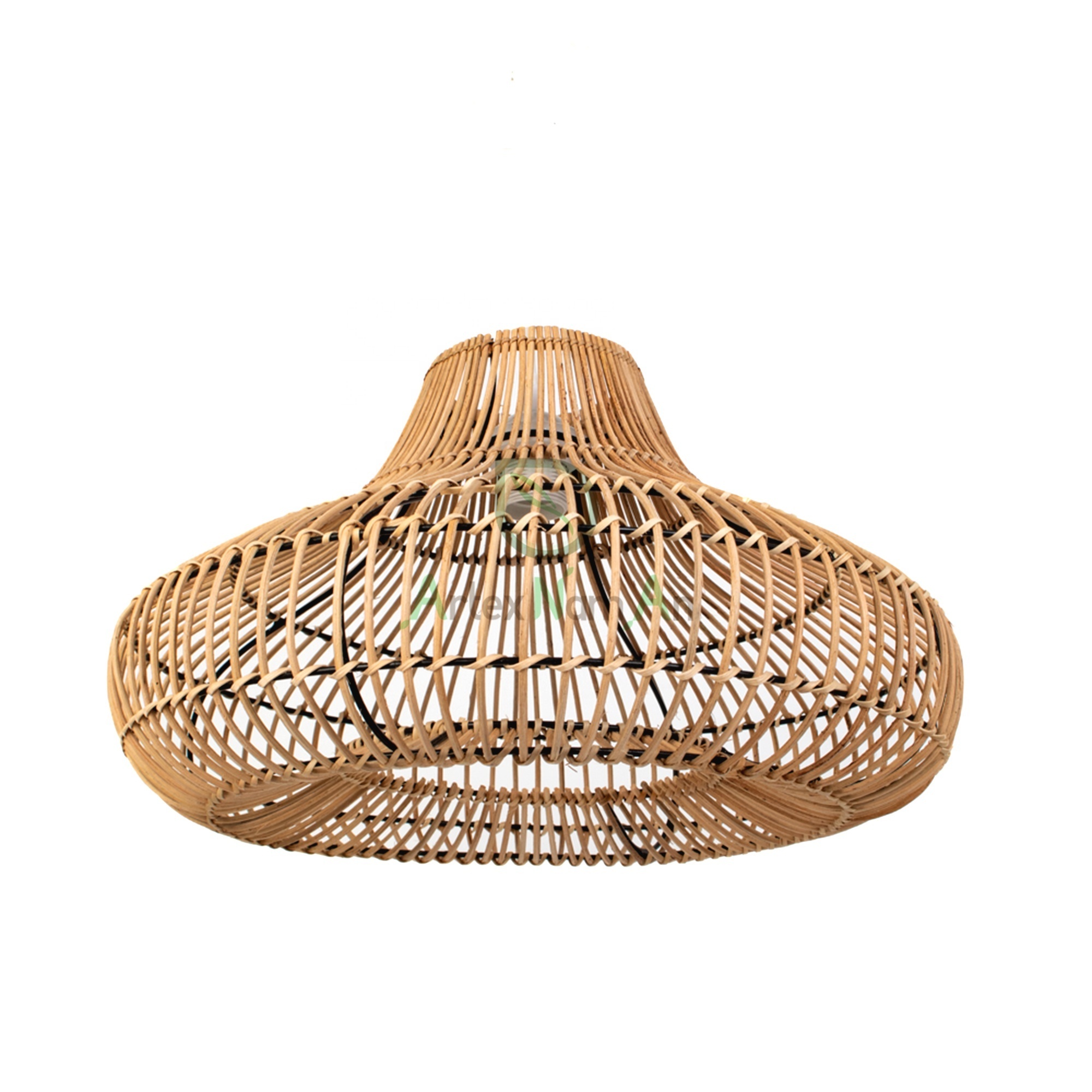 Rattan pendant light shade/wicker bali lamp shade for lighting pendants/rustic farmhouse ceiling hanging lamp for living room