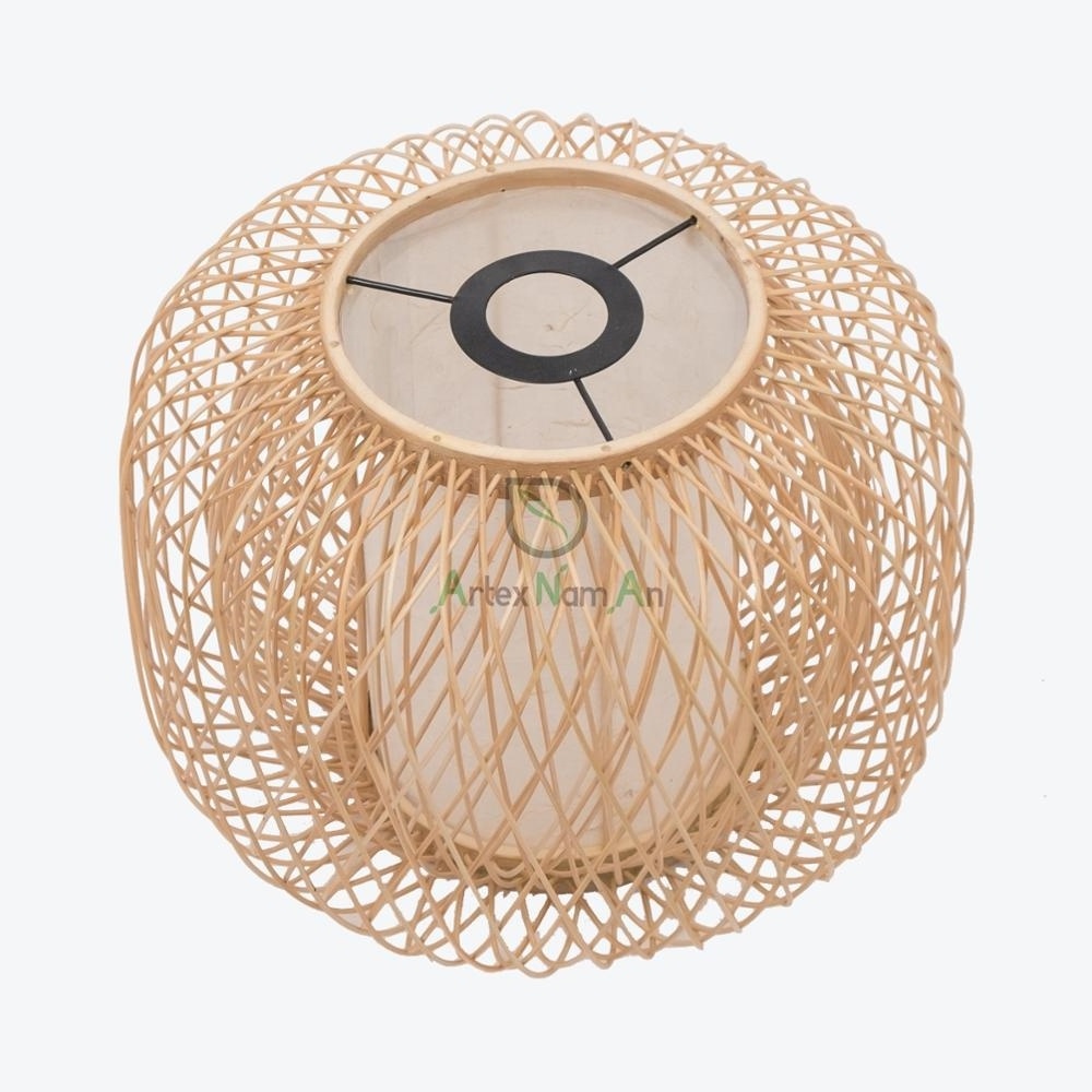 Farmhouse bamboo woven light creative decoration pendant light wicker light with fixtures with fixtures bird cage shade