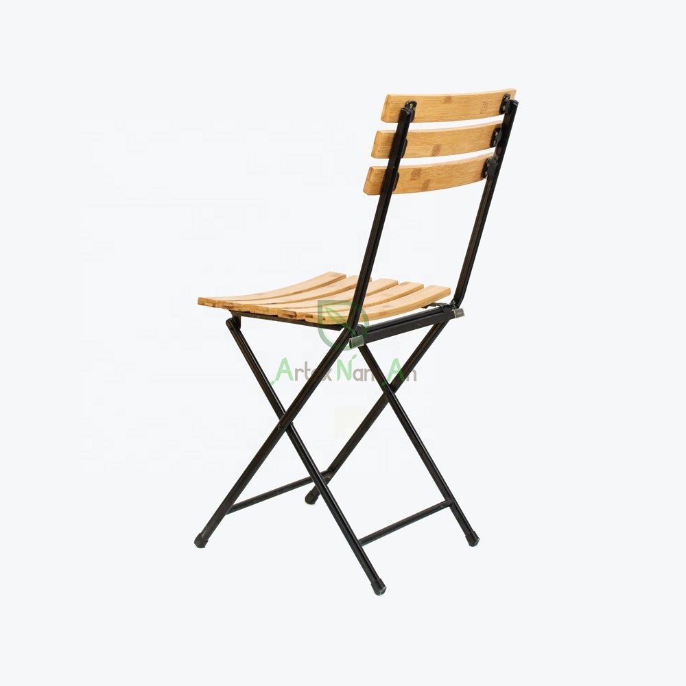 Bamboo outdoor patio dining bistro chair/small balcony patio folding chair/bamboo outdoor furniture