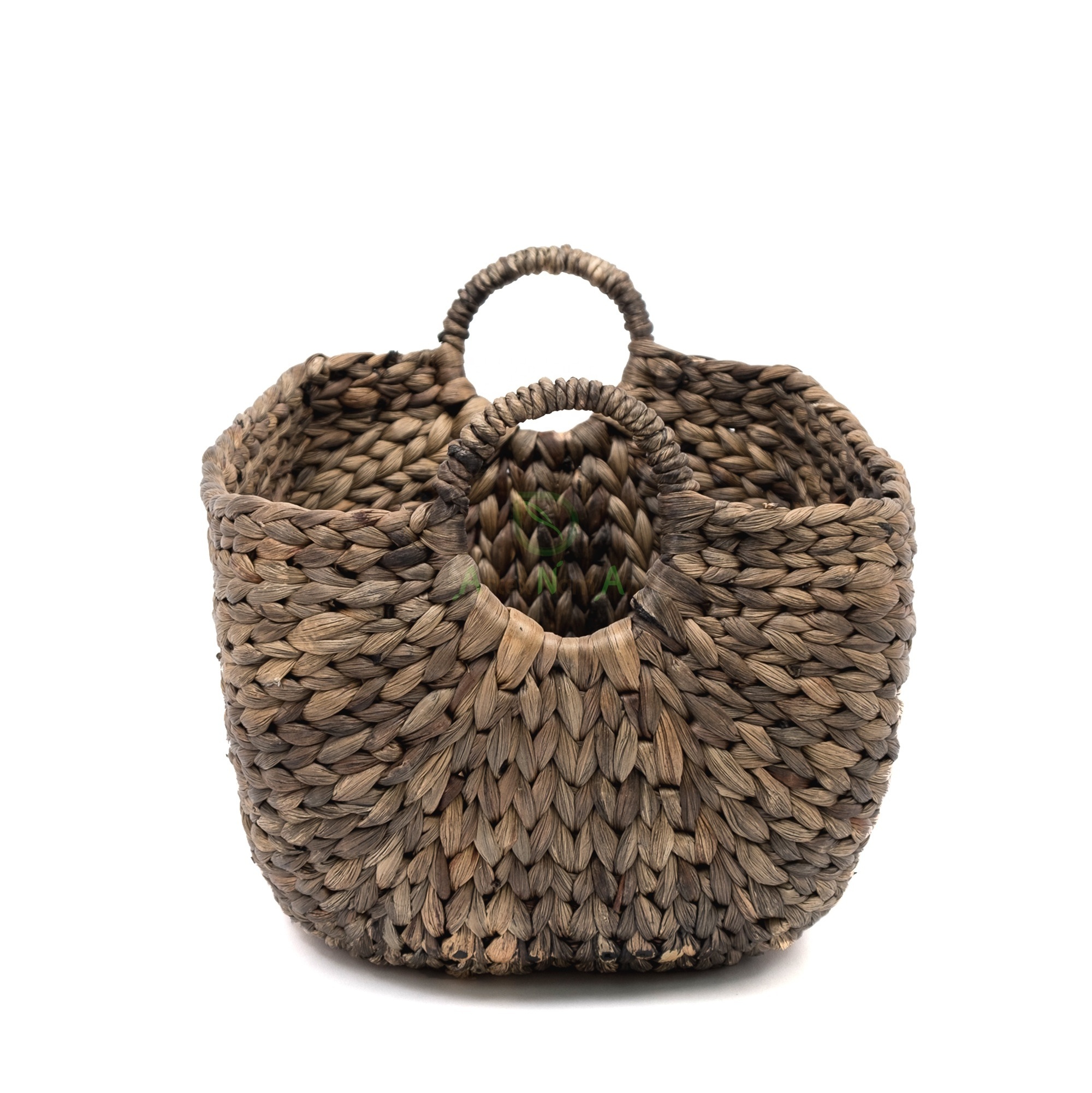 Water hyacinth basket with handles/small basket for bathroom shelf/wicker basket towel storage