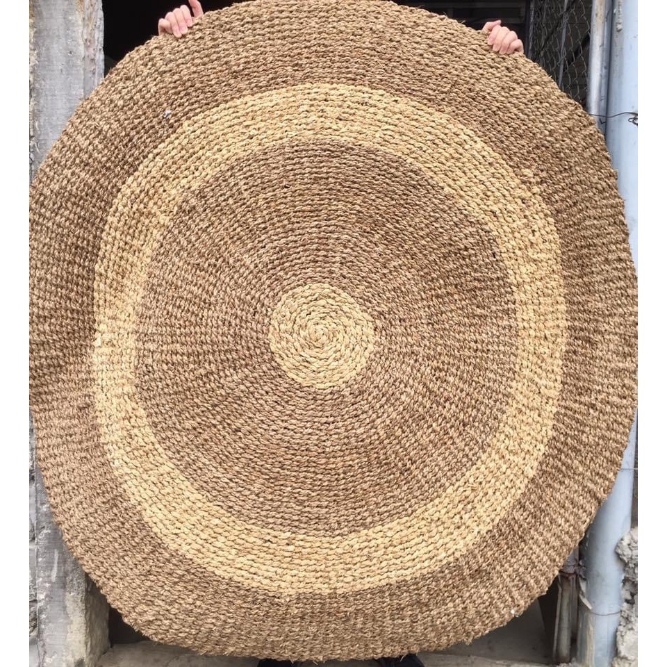 Round Seagrass Area Rug Wicker Boho Custom Rug Woven Carpet Hallway Doormat For Home And Restaurant