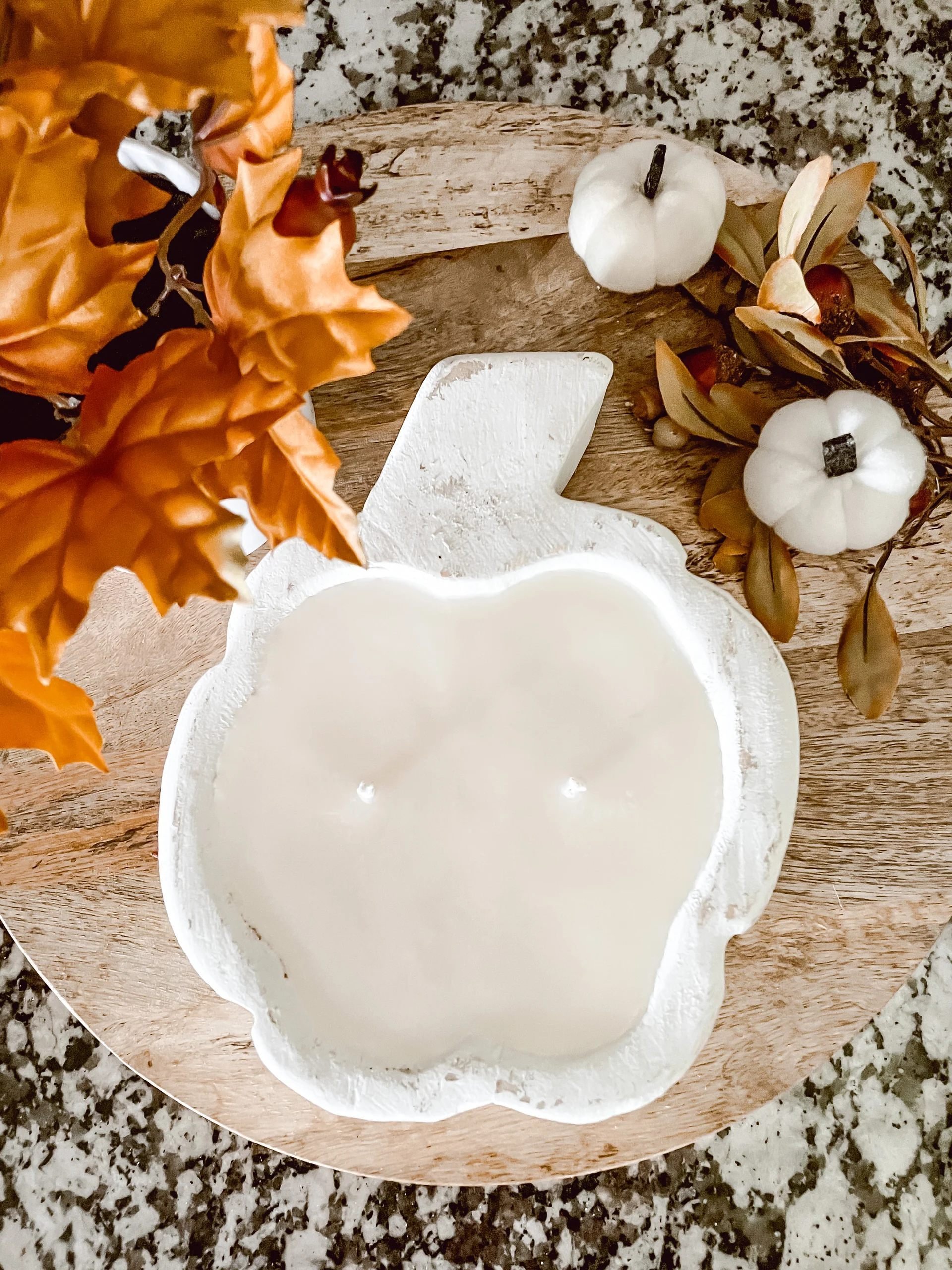 White Mini Pumpkin Dough Bowl Candle Dough Bowls For Decor Natural Material Decorative Bowl Home Decor 10 Inch