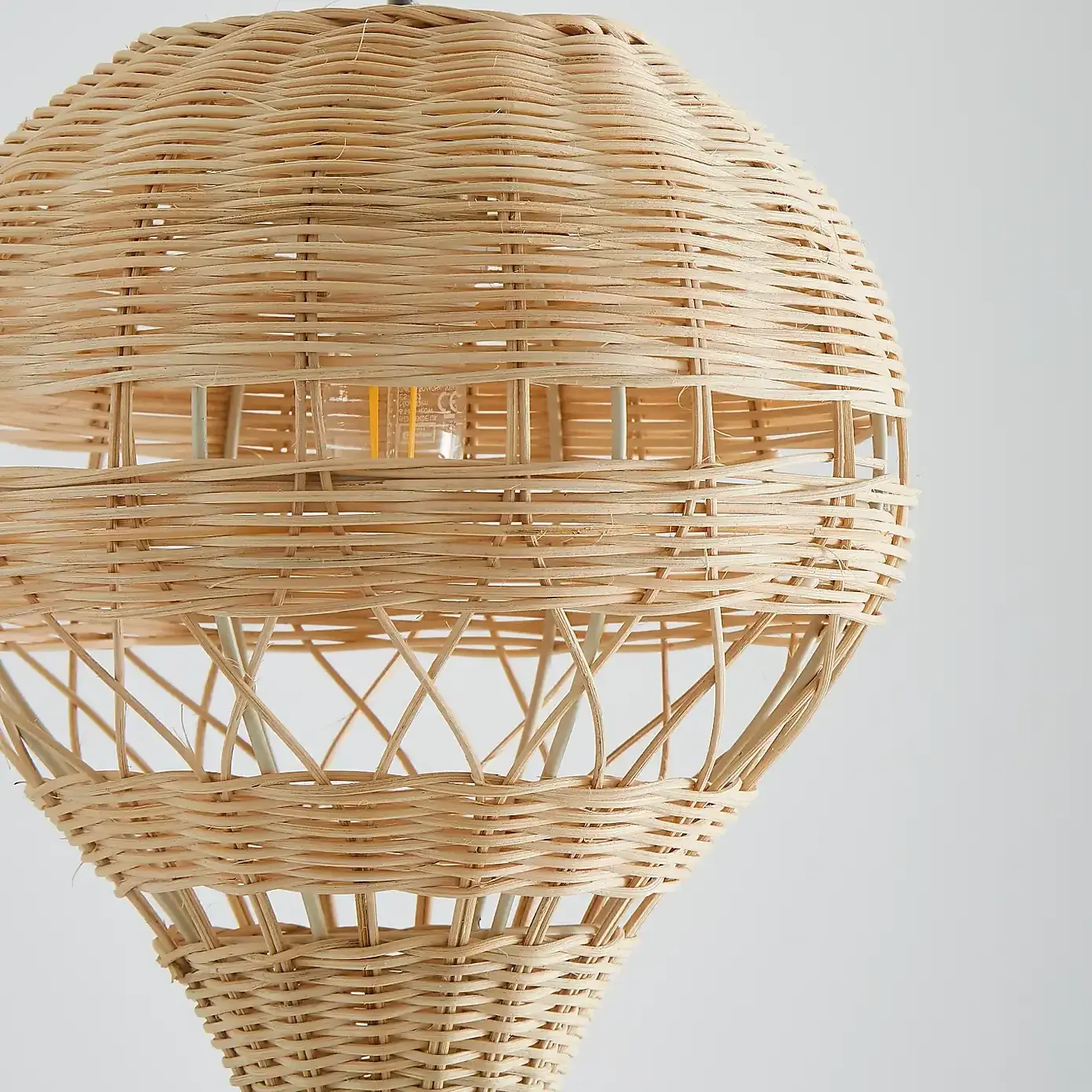 Wholesale Natural Hot Air Balloon Pendant Light Woven Rattan Ceiling Lamp For Kids Room And Nursery Decor