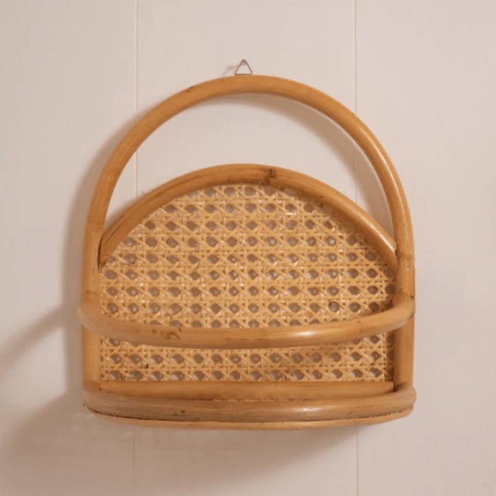 Unique design Natural Rattan Wall Shelf Hanger Wall Shelf Storage Holders Storage Rack for home accessories