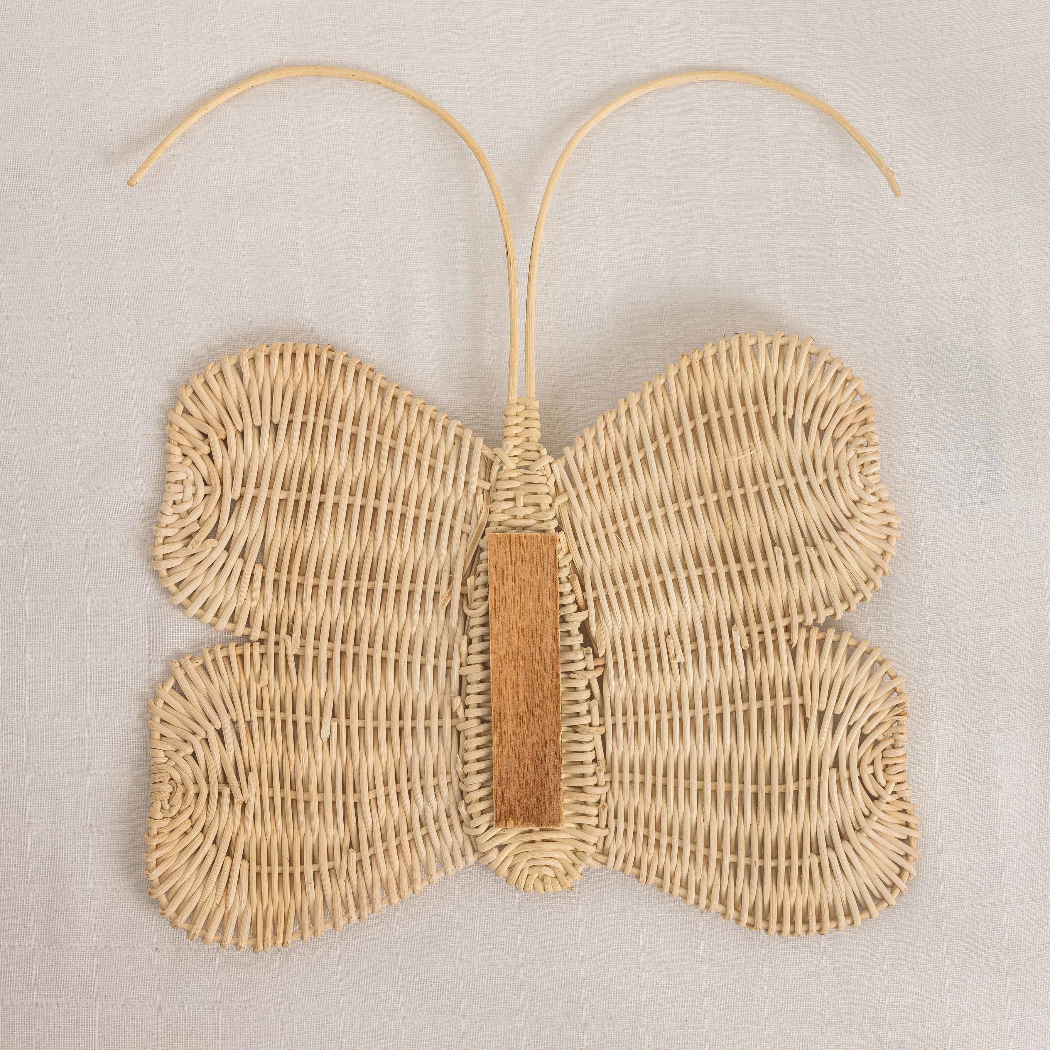 Adorable Butterfly Rattan Wall Hanging Decoration Baby Nursery Rattan Mounted Wall Collection