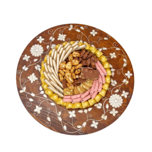 Ramadan Display Decoration Wood engraving MOP inlay tray high standard serving and decorative tray based on gulf design