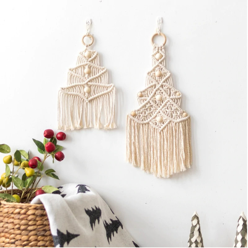 Creative Christmas Gifts Macrame Christmas Tree Macrame Xmas Boho Tree of Life Macrame Wall Hanging Decoration